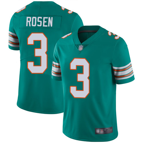 Nike Miami Dolphins 3 Josh Rosen Aqua Green Alternate Men Stitched NFL Vapor Untouchable Limited Jersey